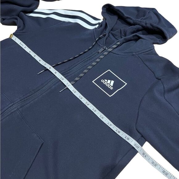 ADIDAS SPORTSWEAR Athletic Zip-Up Hoodie Navy size medium - Picture 13 of 16